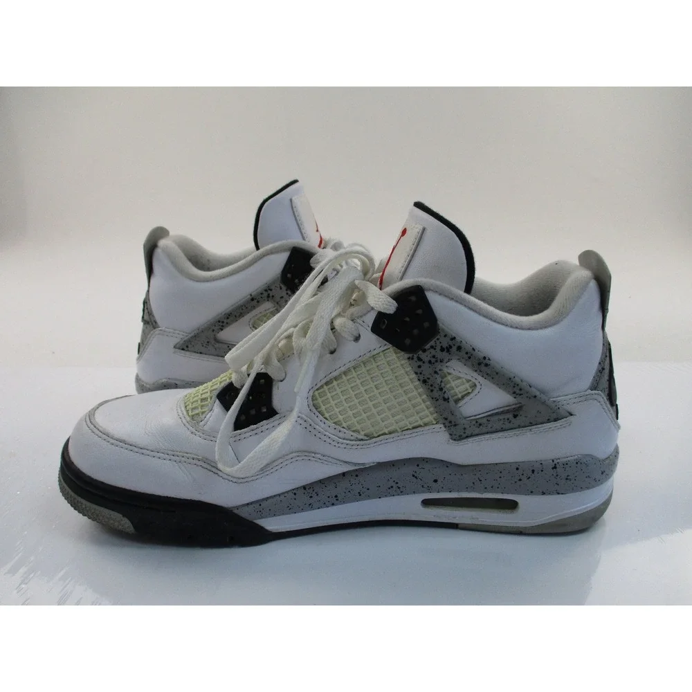 Jordan 4 Retro White Cement Mens 10.5 White Grey Speckled Basketball 840606-192